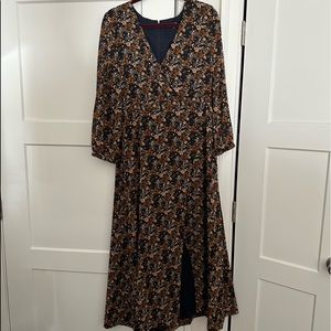 NWT Madewell floral long v-neck maxi dress size 12